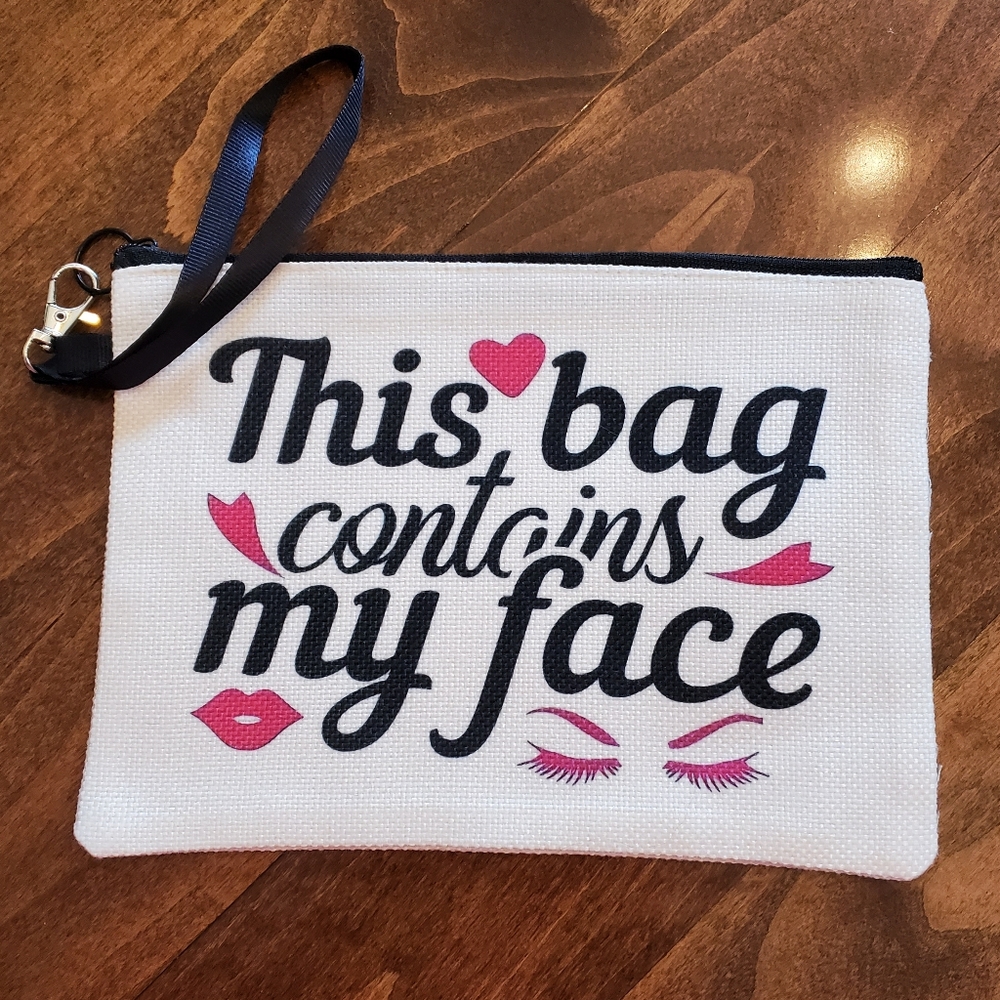 This bag contains my face Makeup Bag